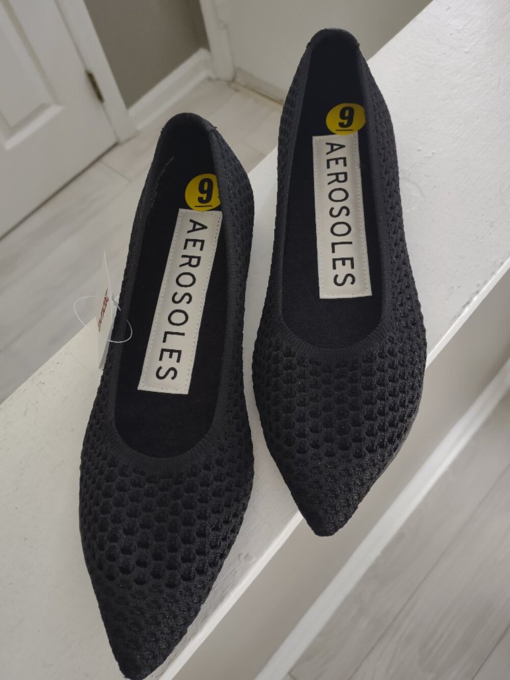 Aerosoles black mesh flats - breathable mesh fabric flats - NWT - size 9
